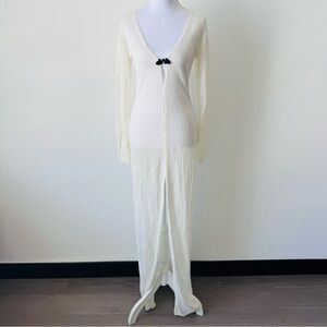 White Cover Up Long Sleeve Dress 🤍